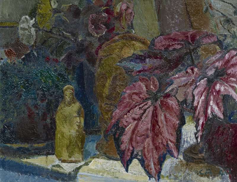 Amiet Cuno Stillleben Mit Zierahorn Buste Und Statuette 1940 canvas print
