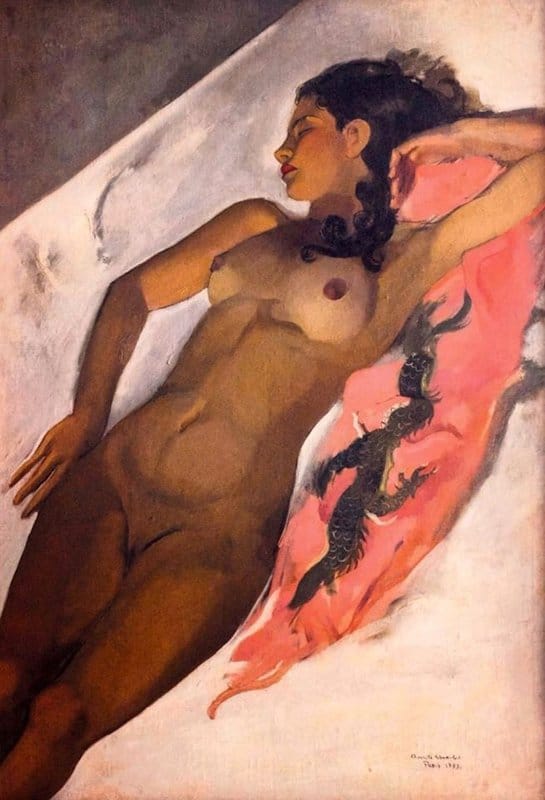 Tableaux sur toile, Amrita Sher-gil Sleeping Woman 1933 복제
