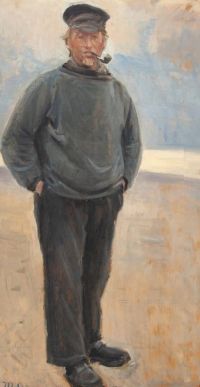 Ancher Anna A Beach View مع صياد يدخن أنبوبه
