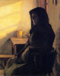 Ancher Anna eine blinde Frau in ihrem Zimmer 1883