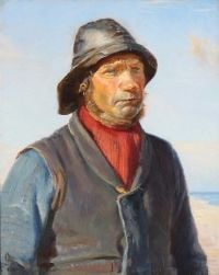 Ancher Anna A Fisherman من Skagen 1897 طباعة قماشية
