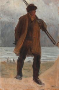 Ancher Anna A Fisherman On The Beach canvas print