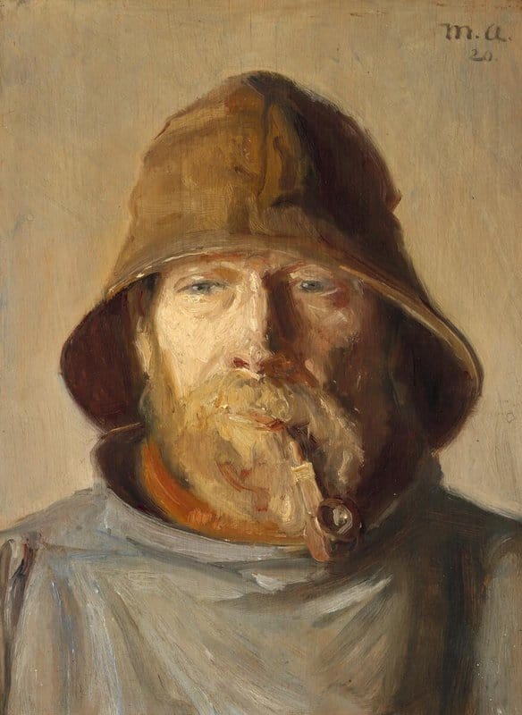 Ancher Anna A Fisherman Smoking A Pipe Skagen 1920 canvas print