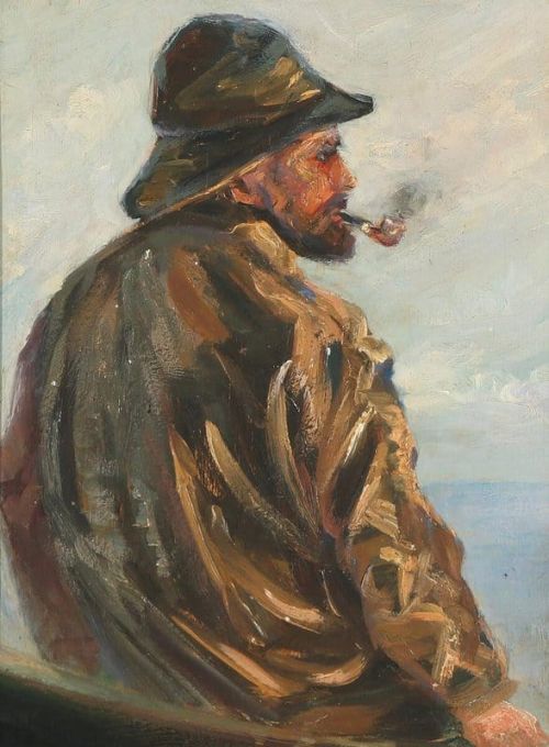 Ancher Anna A Fisherman Smoking His Pipe canvas print