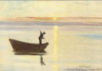 Ancher Anna Ein Mann, der Aale aufspießt