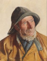 Ancher Anna A Portrait Of A Fisherman 1924 مطبوعة على القماش