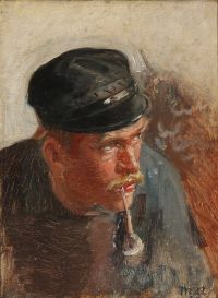 Ancher Anna Ein junger pfeifenrauchender Fischer 1900