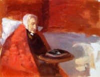 Ancher Anna Ane Hedvig Br Ndum in einem roten Zimmer ca. 1910