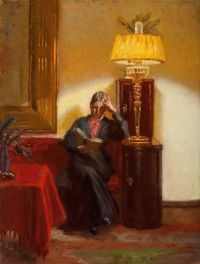 Ancher Anna Anna Ancher Reading In The Drawing Room canvas print