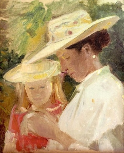 Ancher Anna Anna And Helga In The Garden Ca. 1895 canvas print