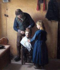 Ancher Anna At The Hairdresser قماش مطبوع