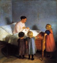Ancher Anna Baby Brother 1905 مطبوعة على القماش