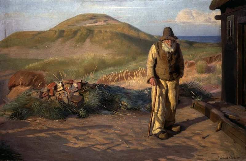 Ancher Anna Blinde Kristian Utenfor Sitt Hus 1884 canvas print