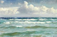 Ancher Anna bricht die Wellen vor Skagen 1919