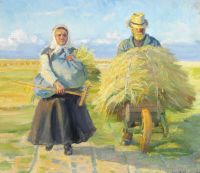 Ancher Anna Bringing The Harvest Home مطبوعة على قماش الكانفاس