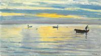 Ancher Anna Catching Eel At Dawn Skagen 1920