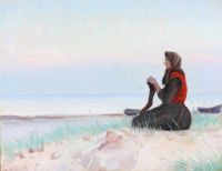 زوجة آنشر آنا فيشرمان أس تريكو على شاطئ سكاجين 1899