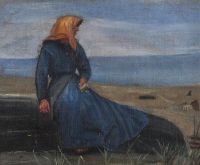 Ancher Anna Fisher امرأة في الكثبان الرملية
