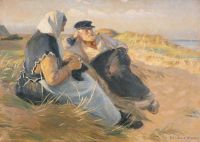 Ancher Anna Fisherman Anders Velle And His Wife Ane On Skagen Beach canvas print