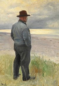 Ancher Anna Fischer mit Blick auf das Meer 1917