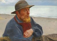 Ancher Anna Fisherman On Skagen Beach On A Quiet Day 1896 canvas print