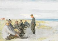 Ancher Anna Fishermen Skagen Beach canvas print