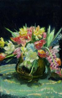 Ancher Anna Blumen In Der Vase Auf Dem Tisch