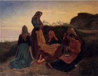 Ancher Anna Girls Gossiping On A Hill. Summer Evening. Skagen canvas print