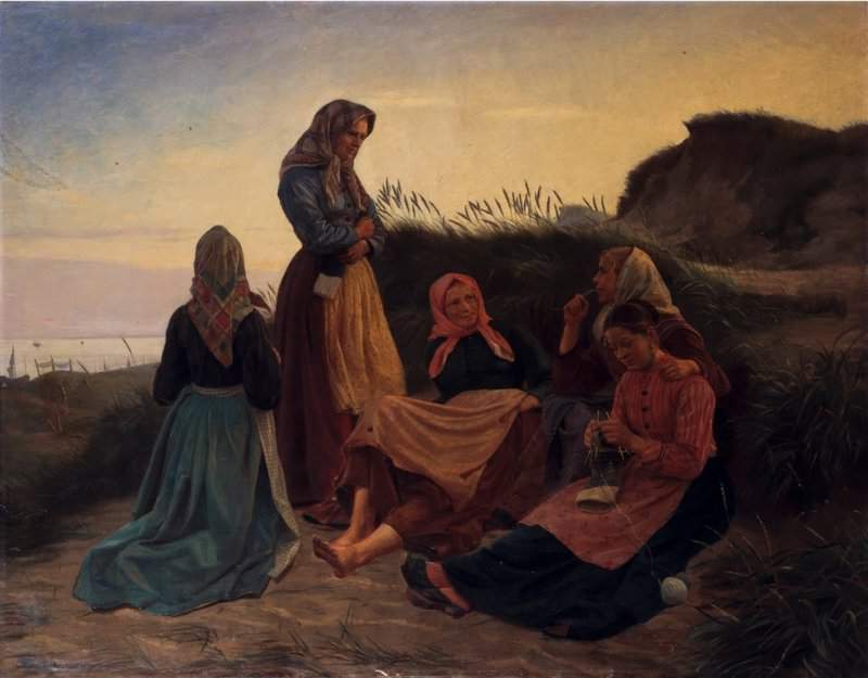 Ancher Anna Girls Gossiping On A Hill. Summer Evening. Skagen canvas print
