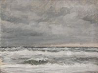 Skagen 해안의 Ancher Anna 회색 구름 1909