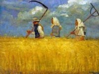 Ancher Anna Harvest Workers 1905 مطبوعة على القماش