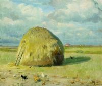 Ancher Anna Haystack With Birds On The Heath North Of Sterby