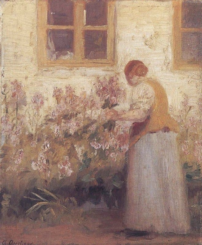 Ancher Anna In The Flower Garden Skagen canvas print