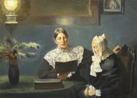 Ancher Anna Interi R Med Anna Ancher Der L Ser H Jt لطباعة قماش Fru Br Ndum 1908
