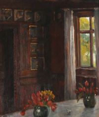 Ancher Anna Interior من غرفة الطعام في Br Ndum S Hotel Skagen 1916 طباعة قماشية