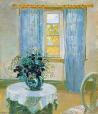 Ancher Anna Interior With Clematis canvas print