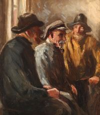 Ancher Anna Interior مع ثلاثة صيادين من Skagen
