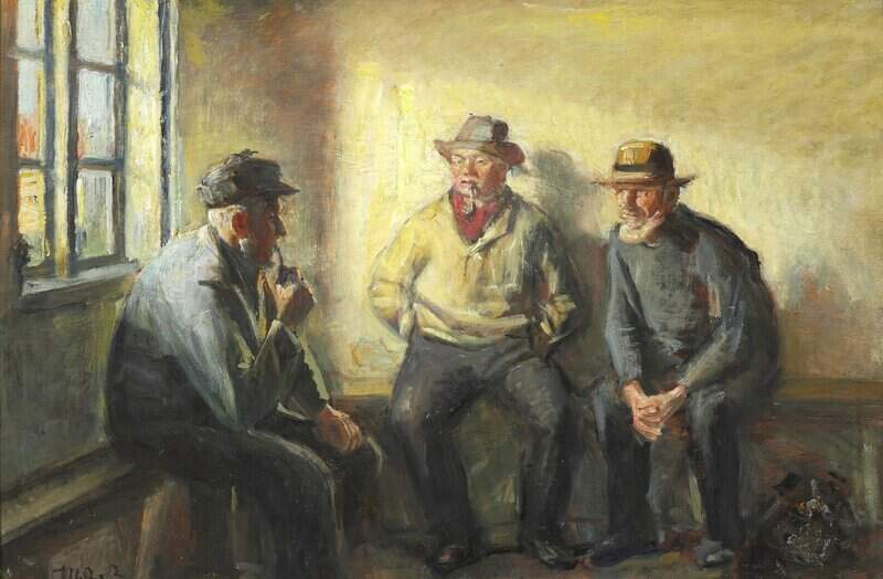 Ancher Anna Interior With Three Old Fishermen 1912 canvas print