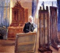 Ancher Anna Michael Ancher Painting In His Studio 1920