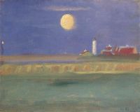 Ancher Anna Moon Evening. Lighthouse canvas print