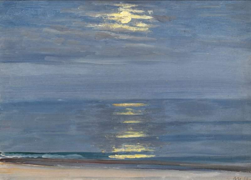 Ancher Anna Moonlight Over The Sea At Skagen canvas print