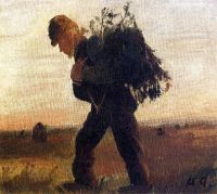 Ancher Anna Per Bollerhus Walking With His Bundle Of Sticks 1878 79