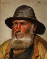 Ancher Anna Portrait Of Fisherman And Rescuer From Skagen S Ren Kruse 1898