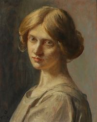 Ancher Anna Porträt von vermutlich Ella Saxild 1916