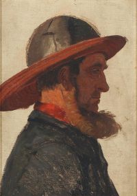 Ancher Anna Profile Portrait Of A Fisherman From Skagen canvas print