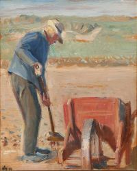 Ancher Anna 덴마크 Skagen 해변에서 일하는 어부 Ole Markstr M 1919