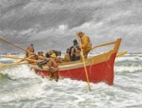 Ancher Anna The Lifeboat يترك لوحة قماشية مطبوعة