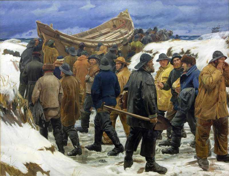Ancher Anna The Lifeboat Is Taken Through The Dunes canvas print