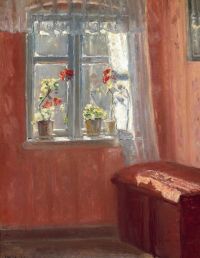 Ancher Anna The Red Living Room 1914 canvas print