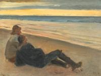 Ancher Anna Skagen 해변의 두 어부